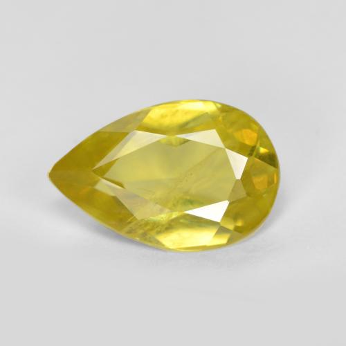 Sphène jaune naturelle en forme de poire, 1,38 ct, VS-SI