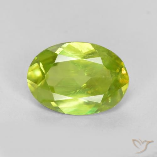 1.41ct Naturel Vert clair Sphène, ovale, VS-SI