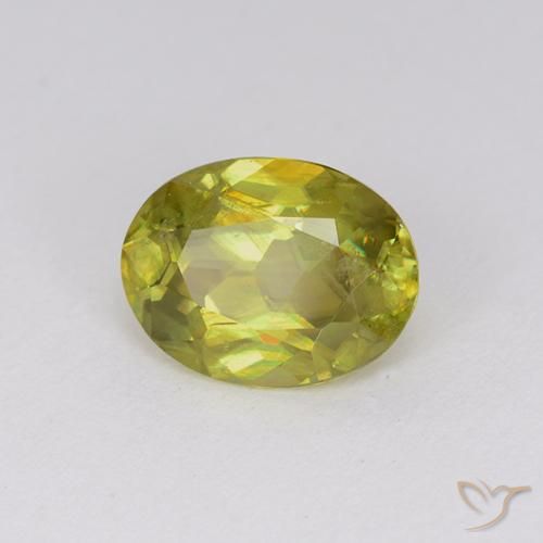Sphène Jaune citron naturelle ovale, 1.80 ct, SI