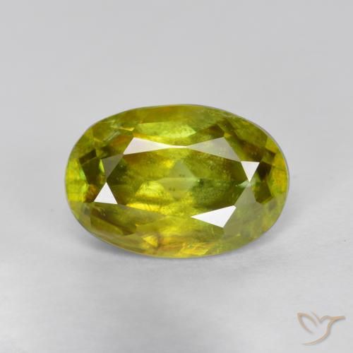 1.40ct Naturel Jaune moyen Sphène, ovale, SI