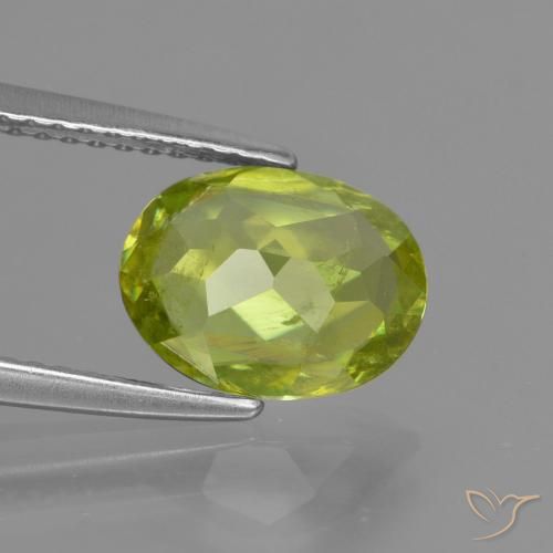 Sphène Jaune moyen naturelle ovale, 2.13 ct, SI
