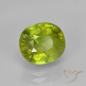 Sphène Vert clair naturelle ovale, 3.07 ct, VS-SI