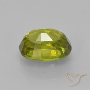 Sphène Vert forêt chaud naturelle ovale, 3.03 ct, VS-SI