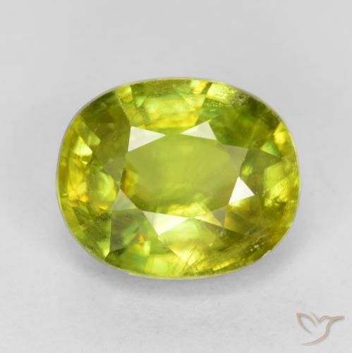 1.75ct Naturel Vert moyen Sphène, ovale, VS-SI