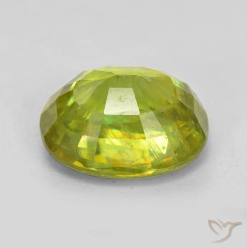 Sphène Vert moyen naturelle ovale, 1.75 ct, VS-SI
