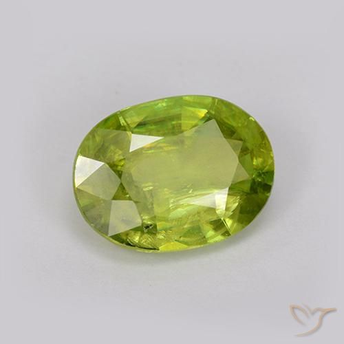 Sphène Vert clair naturelle ovale, 1.54 ct, VS-SI