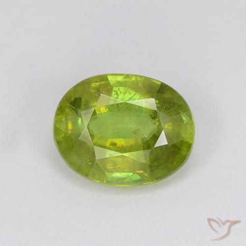 1.23ct Naturel Vert clair Sphène, ovale, VS-SI