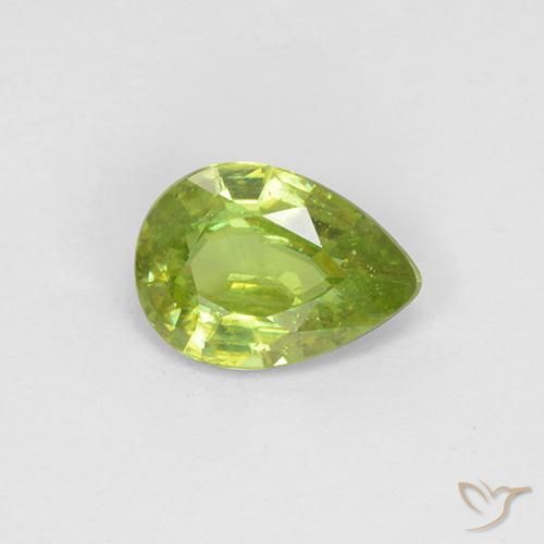 0.73ct Naturel Vert clair Sphène, En forme de poire, VS