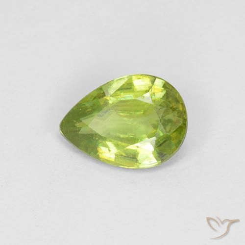 Sphène Vert clair naturelle En forme de poire, 0.73 ct, VS