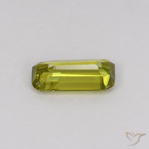 Sphène Vert chaud naturelle Octogone / coupe Émeraude, 0.87 ct, VS