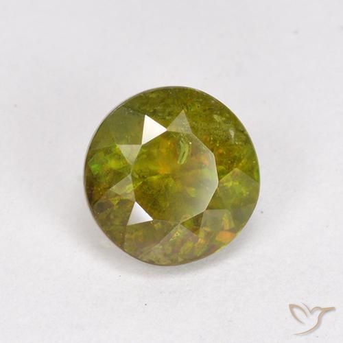 Sphène Vert jaunâtre naturelle Tour, 0.95 ct, VS-SI
