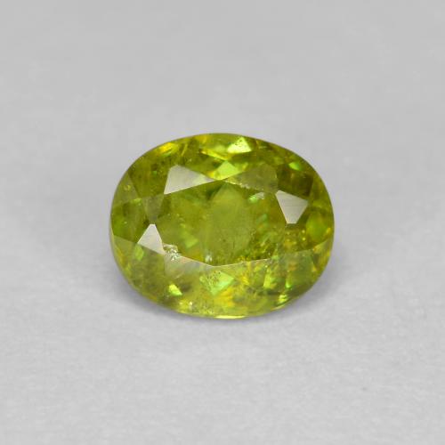 Sphène Vert moyen naturelle Coupe ovale, 0.54 ct, VS