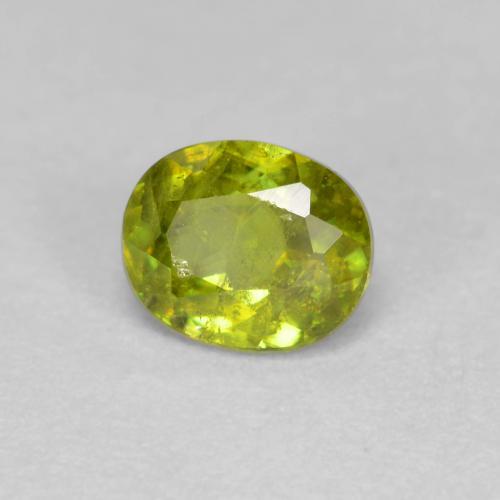 Sphène Vert moyen naturelle Coupe ovale, 0.54 ct, VS