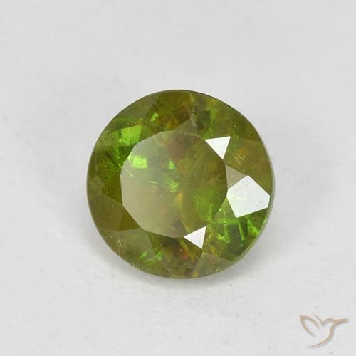 0.70ct Naturel Vert terreux Sphène, Tour, VS-SI