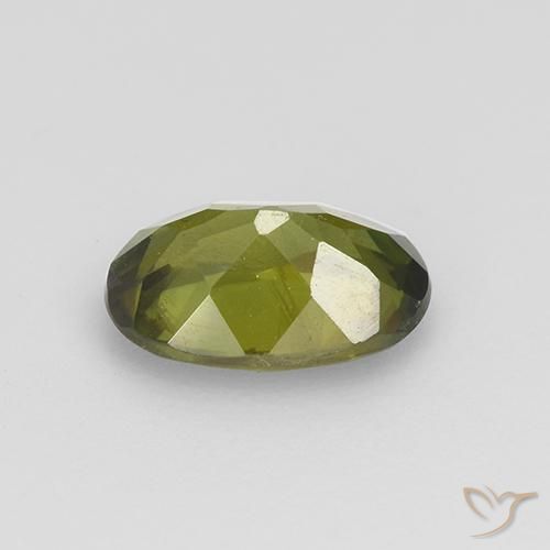 Sphène Vert moyen-foncé naturelle ovale, 0.89 ct, VVS-VS