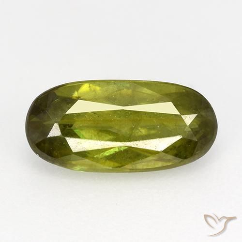 0.95ct Naturel Vert foncé Sphène, ovale, VS-SI