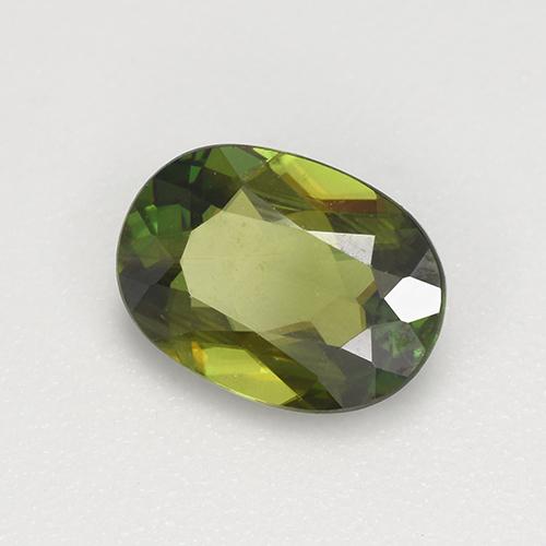 Sphène vert naturelle coupe ovale, 1,07 ct, VVS-VS