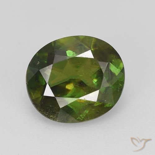 1.73ct Naturel Vert moyen Sphène, ovale, VS-SI