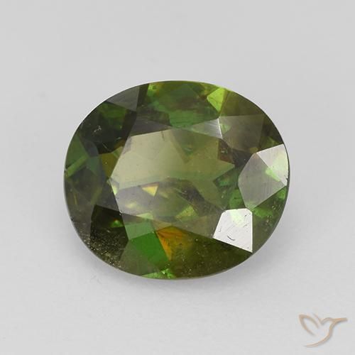 Sphène Vert moyen naturelle ovale, 1.73 ct, VS-SI