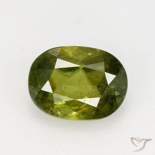 0.81ct Naturel Vert moyen-foncé Sphène, ovale, VS-SI