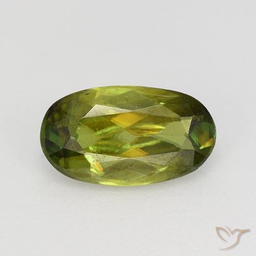 0.71ct Naturel Vert moyen Sphène, ovale, VS-SI
