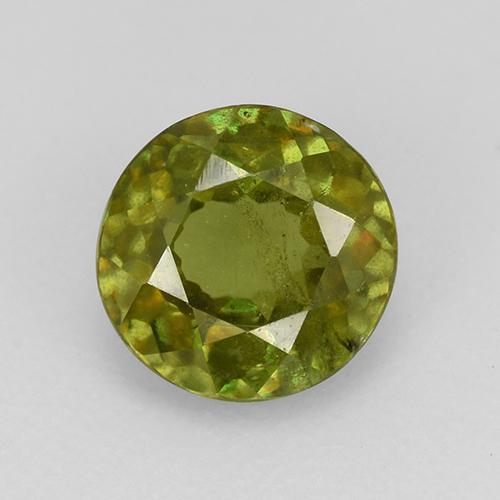 Sphène vert naturelle coupe roude, 0,79 ct, VS