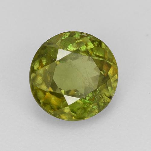 Sphène vert naturelle coupe roude, 0,79 ct, VS