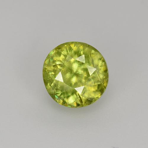 Sphène jaune naturelle coupe roude, 1,13 ct, VS-SI