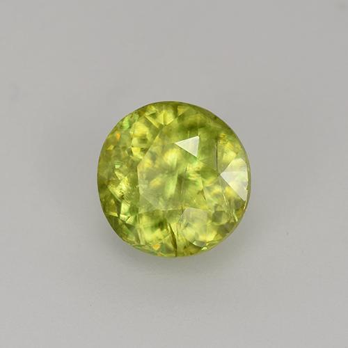 Sphène jaune naturelle coupe roude, 1,13 ct, VS-SI