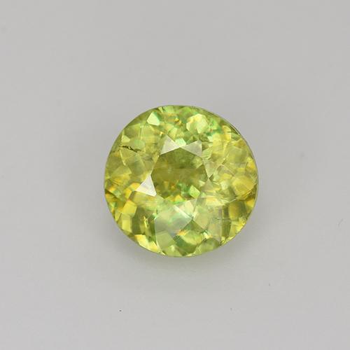 Sphène jaune naturelle coupe roude, 0,96 ct, VS-SI
