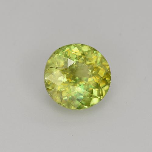 Sphène jaune naturelle coupe roude, 0,96 ct, VS-SI