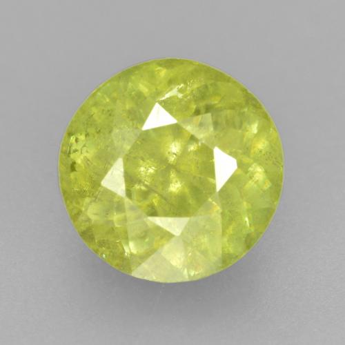 Sphène jaune naturelle coupe roude, 1,23 ct, VS-SI
