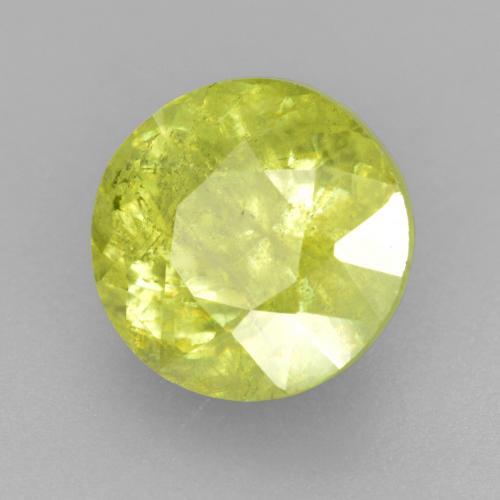 Sphène jaune naturelle coupe roude, 1,23 ct, VS-SI