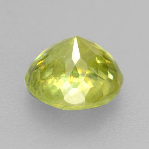 Sphène jaune naturelle coupe roude, 1,23 ct, VS-SI