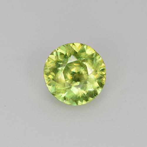 Sphène jaune naturelle coupe roude, 0,72 ct, VS-SI