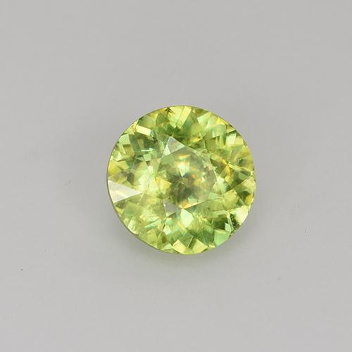 Sphène jaune naturelle coupe roude, 0,72 ct, VS-SI