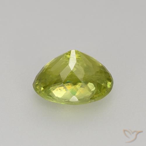 Sphène Jaune citron naturelle ovale, 1.18 ct, VS-SI