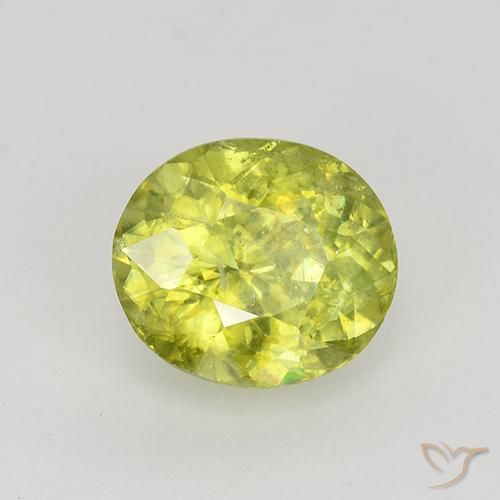 Sphène Jaune moyen naturelle ovale, 1.12 ct, VS-SI
