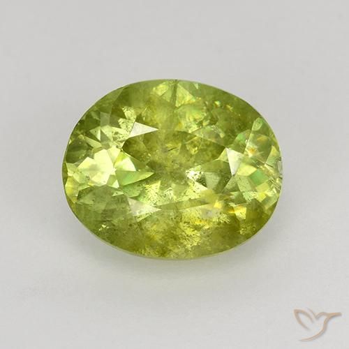 1.19ct Naturel Vert forêt chaud Sphène, ovale, VS-SI