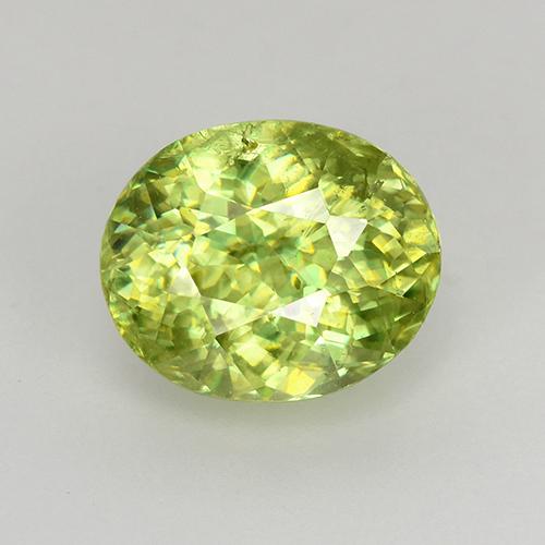 Sphène jaune naturelle coupe ovale, 1,68 ct, VS-SI