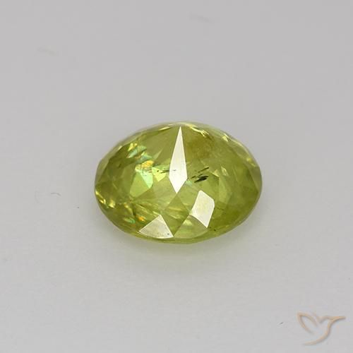 Sphène jaune naturelle coupe roude, 1,18 ct, VS-SI