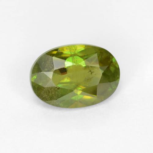 Sphène Vert moyen naturelle Coupe ovale, 0.58 ct, VS-SI