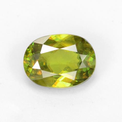 Sphène vert naturelle coupe ovale, 0,56 ct, VS-SI