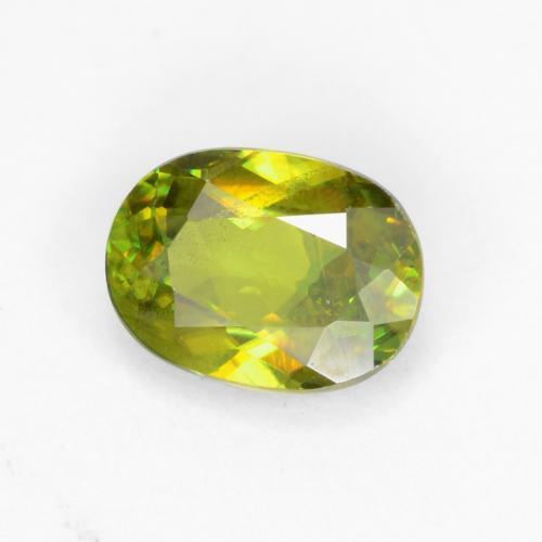 Sphène vert naturelle coupe ovale, 0,56 ct, VS-SI