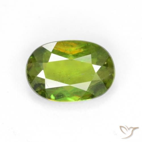 0.65ct Naturel Forêt verte Sphène, ovale, VS-SI