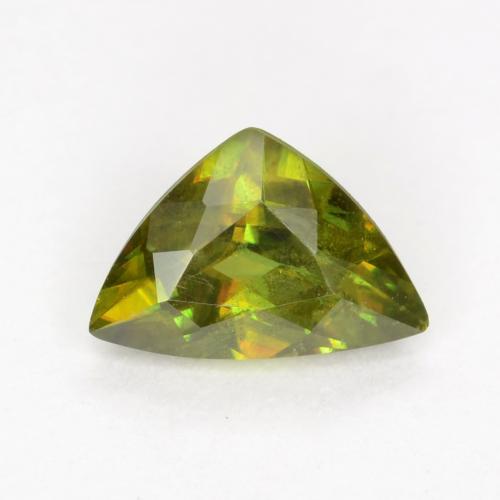 Sphène Vert chaud et terreux naturelle Trillion, 0.50 ct, VS-SI