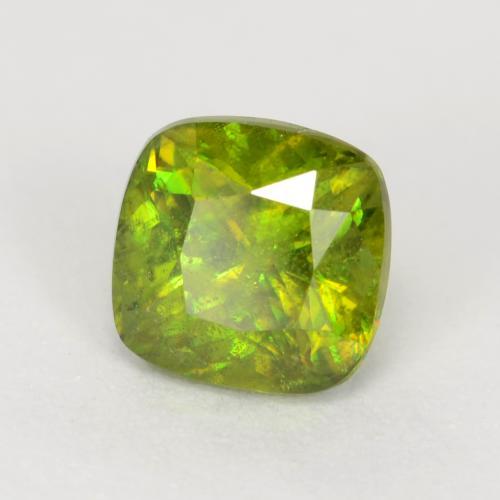Sphène Forêt verte naturelle Coupe coussin, 0.80 ct, SI