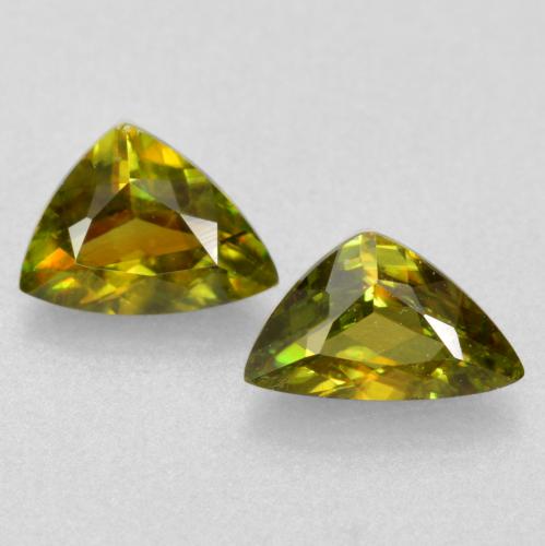 Achetez naturel 0,75ct vert sphène gems, trillion, en provenance sri lanka chez gemselect. en stock, livraison internationale!