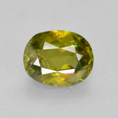 Sphène vert naturelle coupe ovale, 0,54 ct, VS-SI