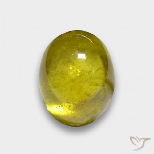 Sphène Jaune clair naturelle ovale, 3.44 ct, Translucide
